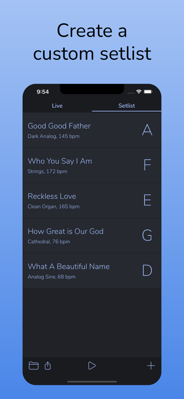 Setlist mode