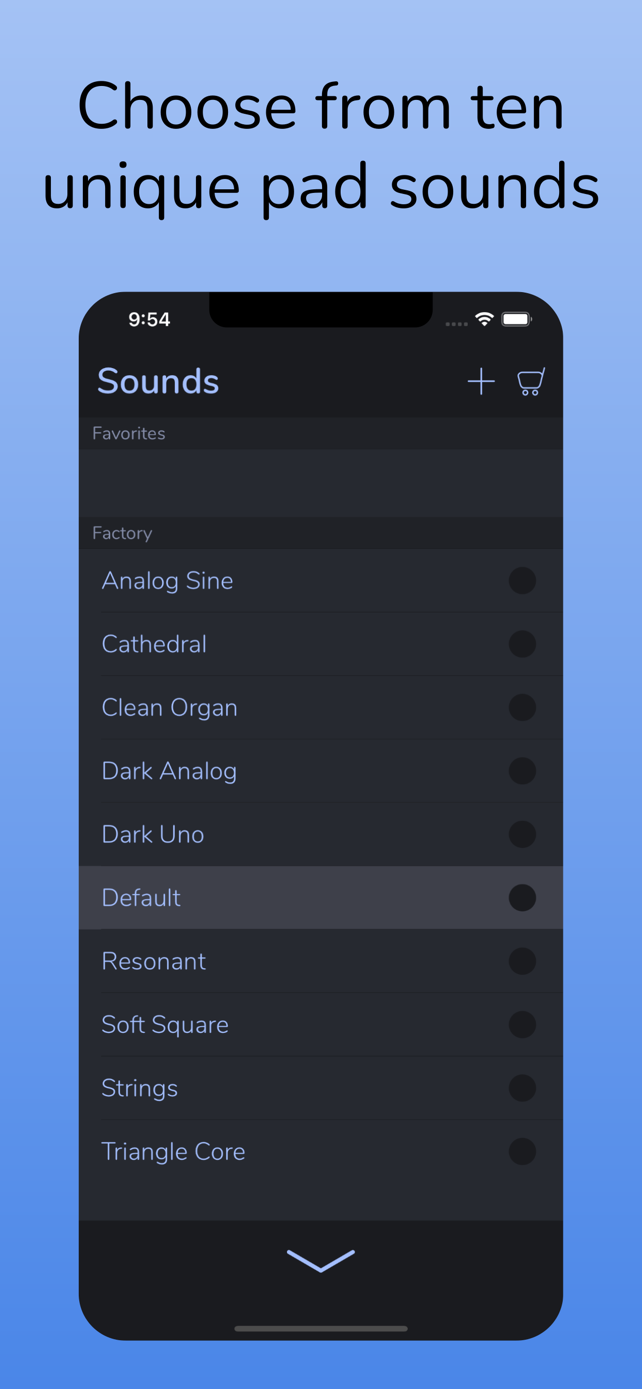 Choosing a pad sound