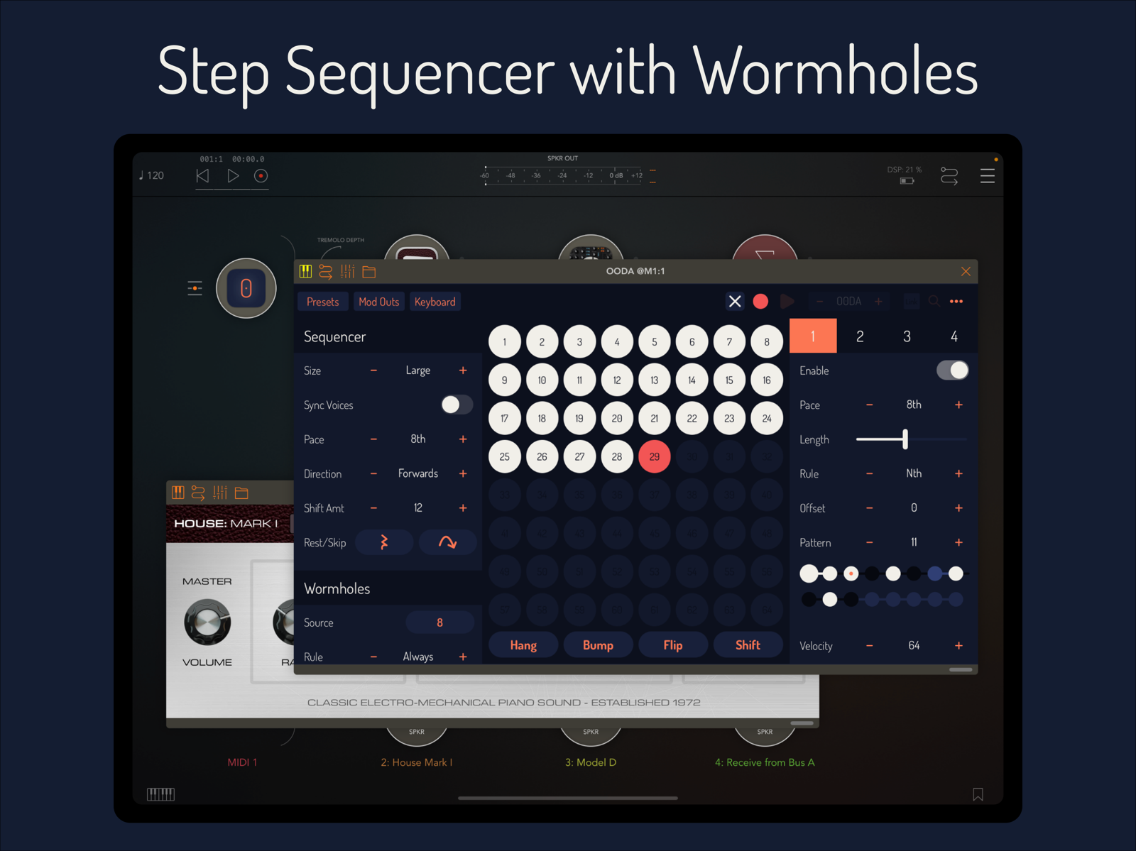 Step sequencer with wormholes