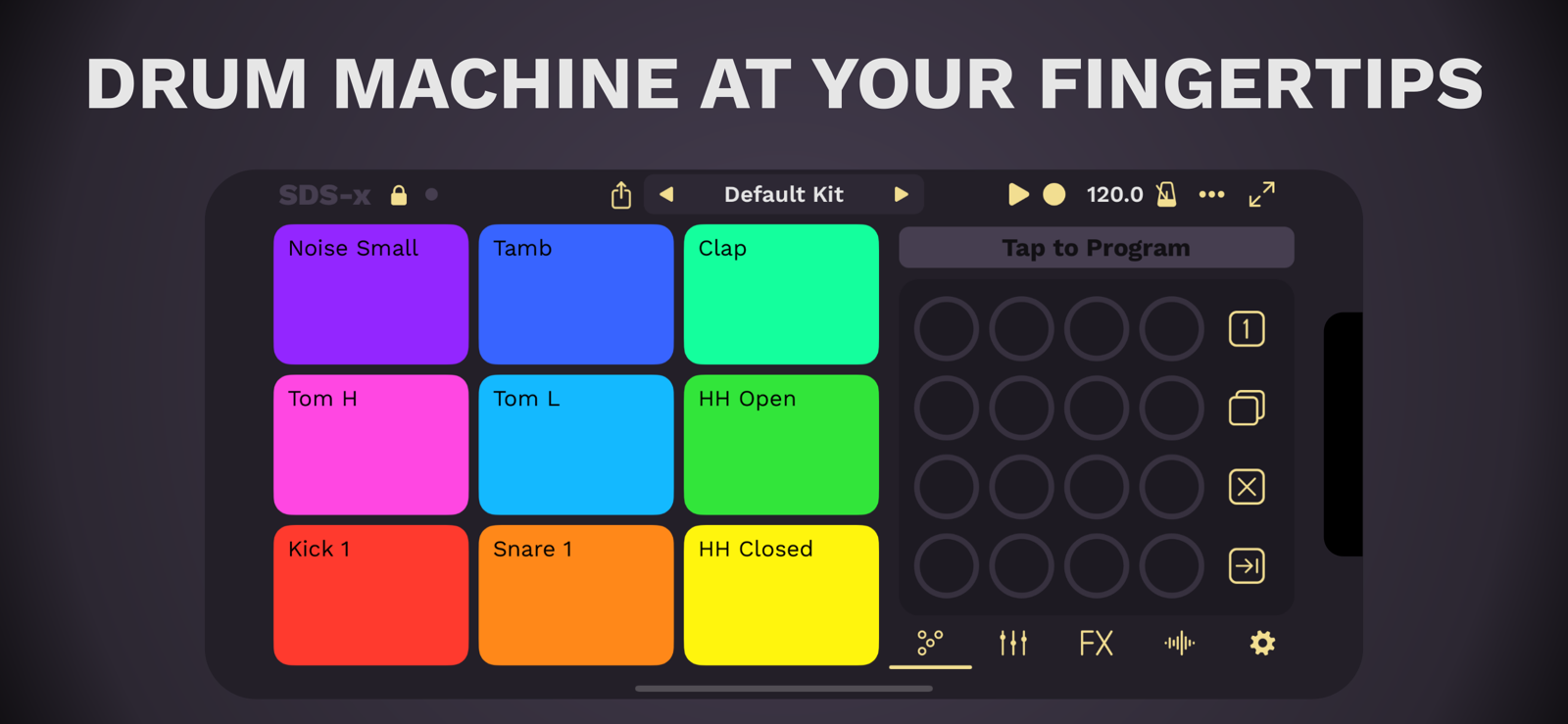 Drum machine at your fingertips