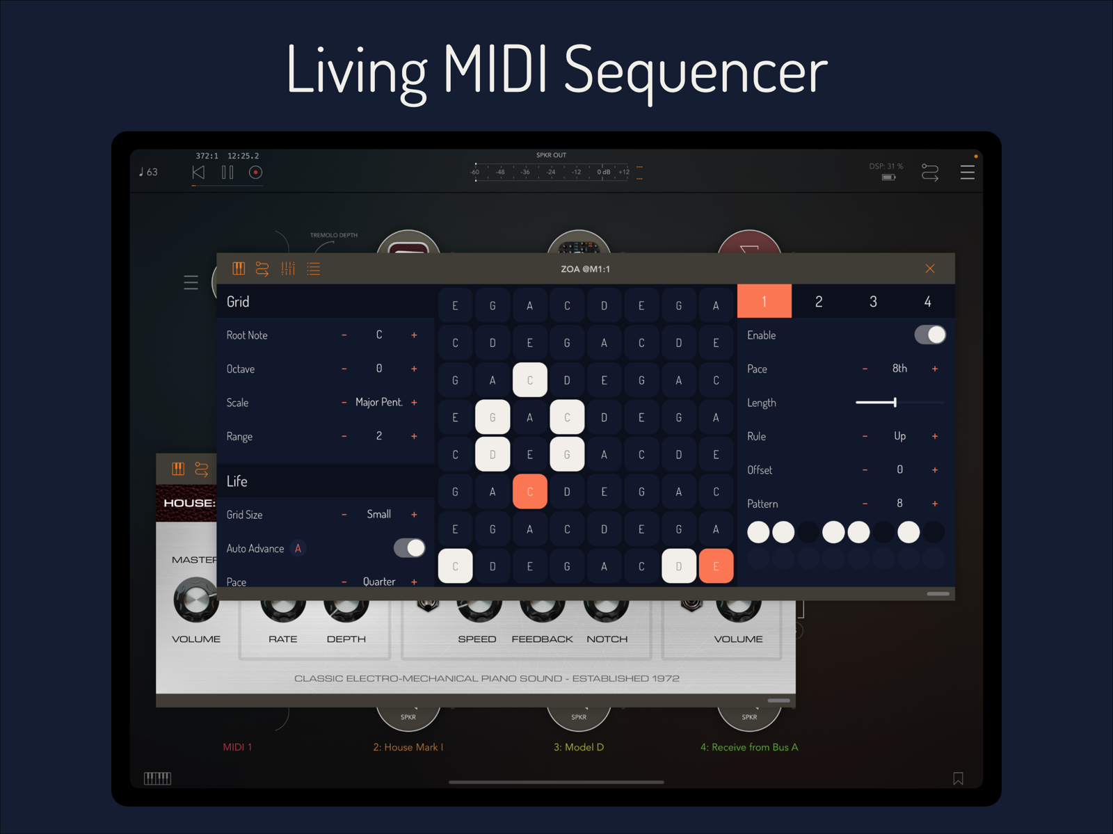 Living MIDI sequencer